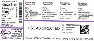 580-30 (Simvastatin 60760 580 30)